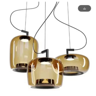 Art Deco Pendant Light – Stone Glass LED Pendant Lighting | Polished Chrome Finish