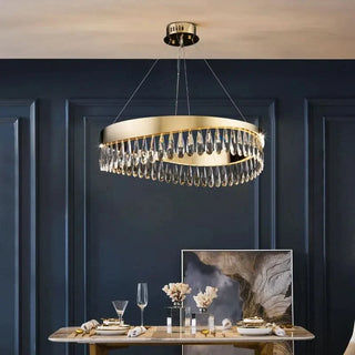 Height Adjustable Chandelier – Luxury Crystal Pendant Light With Energy Efficient LED