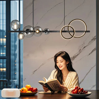 Contemporary Pendant Light – Alloy Cord Suspension Lamp with Remote Control