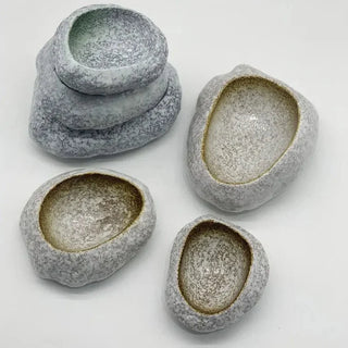 handcrafted ceramic bowl earthworks japanese natural stone porcelain dining set set view