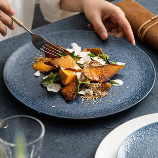ceramic dinner plates earthworks handcrafted textured porcelain dinnerware set view
