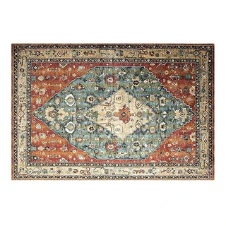 moroccan rug handcrafted chefchaouen style non-slip thin carpet front view