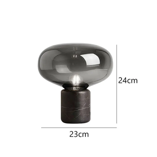 Marble Table Lamp – Black Marble Lamp With Hand-Blown Glass | Luxury Ambient Lighting