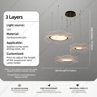 Suspension LED acrylique – Lampe suspendue moderne avec abat-jour en acrylique blanc et finition en fer