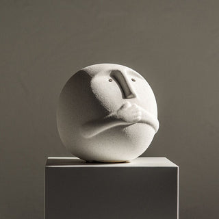 modern minimalist ceramic cartoon figurine decorative ornament side view