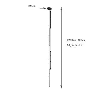 Black Metal Chandelier – Modern Ceiling Light With Tubular Curve Design