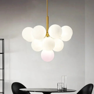 Nordic Glass Chandelier – Modern Ceiling Light with Frosted Glass Shades