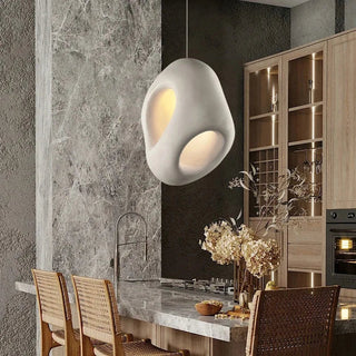 Nordic resin pendant lamp with cord — Scandinavian artisan ceiling light
