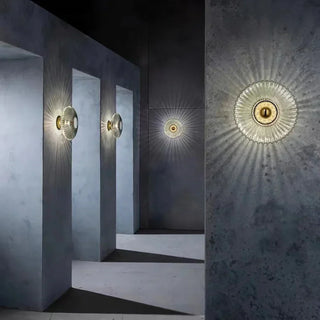 Glass Stone Wall Lamp – Sculptural Wall Light with Warm Amber Glow & E27 Bulb