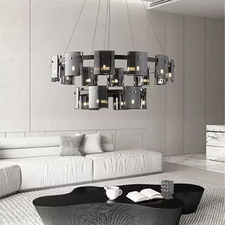 Modern Glass Pendant Light – Square Pendant Light with Clear Glass Shade & Iron Frame