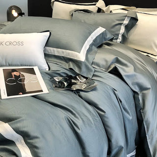 egyptian cotton duvet cover luxury bedding set serene escape tela nativa set view