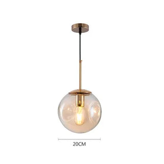Nordic Glass Pendant Lamp – Cord Pendant Light with Grey Brown Lampshade