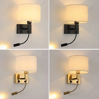 LED Fabric Wall Light – Adjustable Reading Lamp With Soft Lampshade & Warm Frame