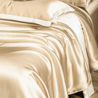 mulberry silk bedding luxury silk duvet cover silky pillowcases set top view