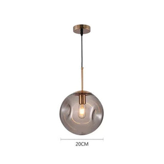 Nordic Glass Pendant Lamp – Cord Pendant Light with Grey Brown Lampshade