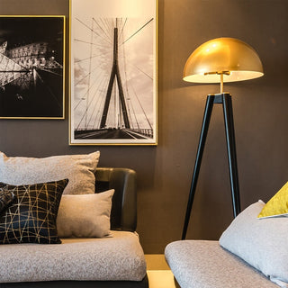 Nordic LED floor lamp side — modern gold black design