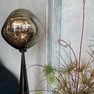 Italian handcrafted LAVA floor lamp – stained glass black modern