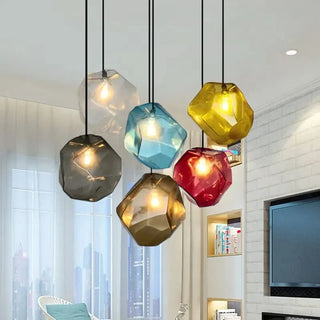Stone Pendant Light – Colorful LED Pendant Lamp with G4 Bulbs | Energy Saving Design