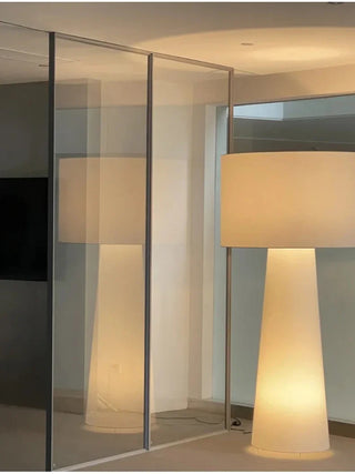 Nordic Fabric Floor Lamp – Scandinavian LED Reading Lamp with Chrome Base