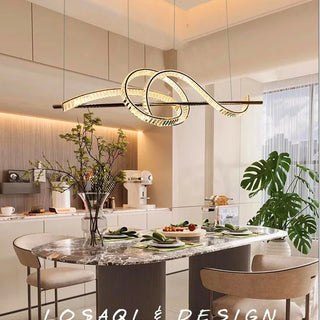 Modern Crystal Chandelier – Elegant Brushed Steel Fixture for Living Room Lighting