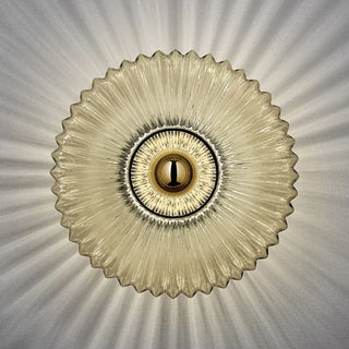 Glass Stone Wall Lamp – Sculptural Wall Light with Warm Amber Glow & E27 Bulb