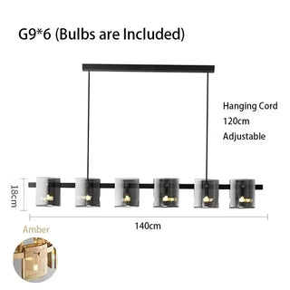 Modern Glass Pendant Light – Square Pendant Light with Clear Glass Shade & Iron Frame