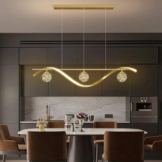 Minimalist Chandelier – Modern Pendant Light With Clear Glass & Iron Fixture