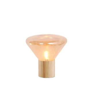 Amber handblown Muffins floor lamp front — bohemian modern design