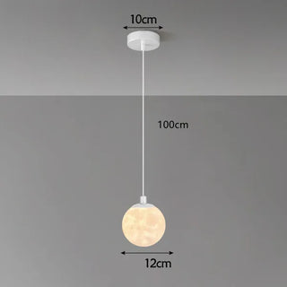 Modern LED Pendant Light – White Metal Lamp With Integrated LED Bulb