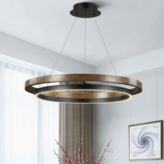 Modern Iron Chandelier – Minimalist LED Dining Room Lighting | Polished Fixture