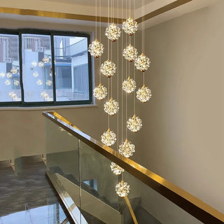 Modern Crystal Chandelier – Dimmable LED Pendant Light | Living Room Lighting