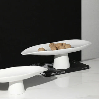 resin fruit plate earthworks handcrafted italian resin elegant white serveware side view
