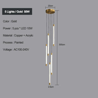 Copper Staircase Chandelier – Polished Copper Lighting with LED Flush Mount for Villas & Hotels