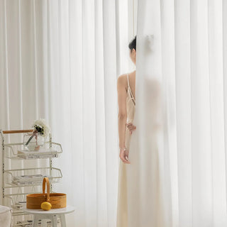 uv protection sheer curtain knitted polyester window panel anti-glare detail