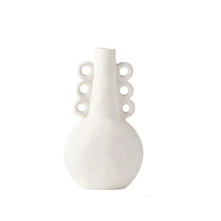minimalist ceramic vase handcrafted scandinavian porcelain amphoras white decor front view