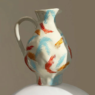 painted ceramic vase handcrafted resin art vase noella martinez close-up