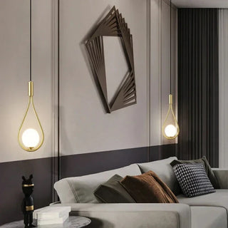 Black Pendant Light – Frosted Glass Bedroom Lamp With Integrated LED