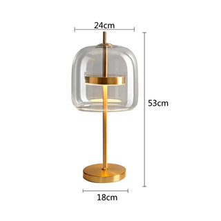 Glass Globe Lamp – Modern Bedside Table Lamp With LED Warm White Light