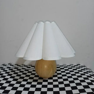 Wooden Table Lamp – Fabric Lampshade, Soft Ambient Light for Living Room