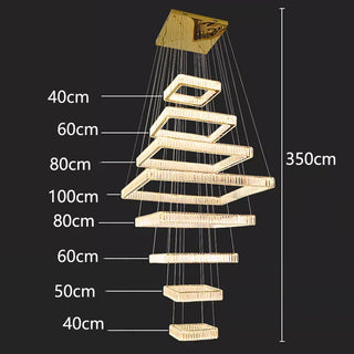 Modern Crystal Chandelier – Elegant LED Ceiling Lamp with Remote Control