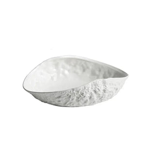 rock shell ceramic plate earthworks handcrafted luxury dining plate dishwasher safe front view