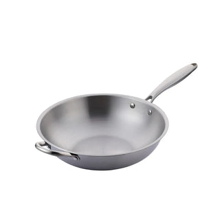 non stick frying pan hamptons cookware set stainless steel pan eco friendly front view