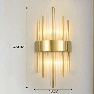Crystal Wall Light – Rectangular Aluminium Wall Sconce with Warm White LED Bulbs