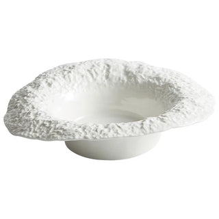ceramic deep plate earthworks handcrafted marina rock texture porcelain dinnerware front view
