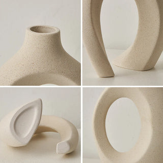 scandinavian double vase set minimalist ceramic porcelain home decor side view