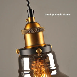 Smoked Glass Pendant Light - Modern LED Aluminium Lamp for Living Rooms