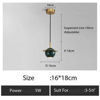 Copper Pendant Light – Minimalist Polished Copper Finish LED Bedroom Lighting