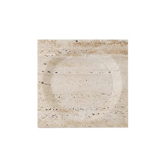 travertine stone tray earthworks handcrafted crete artisan stone serving plate front view
