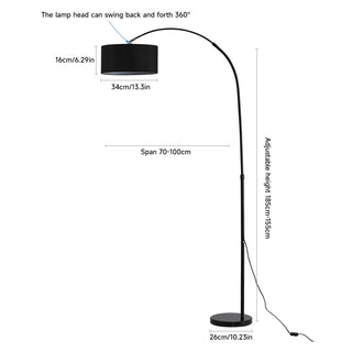 Adjustable Floor Lamp – Contemporary Living Room Lighting With Bulbs & Push Button Switch