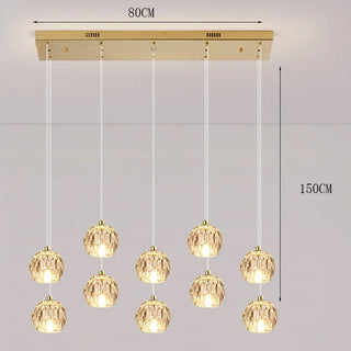 Modern Crystal Pendant Light – Elegant LED Ceiling Lamp for Living Room Illumination